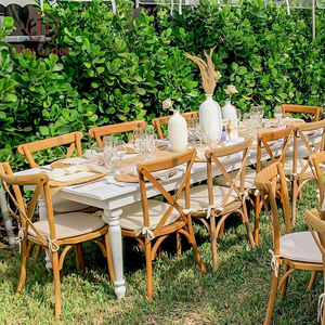 Alquiler de Muebles <span class=keywords><strong>para</strong></span> Bodas al Aire Libre, Silla de Madera con Respaldo Cruzado <span class=keywords><strong>para</strong></span> <span class=keywords><strong>Eventos</strong></span>, Banquetes y Fiestas - Product Image 4