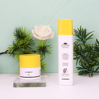 Pot de crème vide de luxe de 15ml rechargeable pour soins de la peau à paroi épaisse pompe à pression sans air et bouteille en plastique rotative à pression