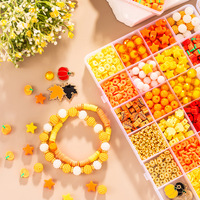 24 Grids Perlengkapan Manik-manik DIY Tema Thanksgiving Musim Gugur, Manik-manik Tanah Liat Labu Daun Maple, Set Manik Spacer untuk Pembuatan Perhiasan Gelang