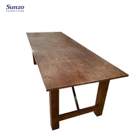 Tables pliantes de ferme en bois massif, style moderne, vente chaude, pour mariage, banquet, événements, utilisation en extérieur