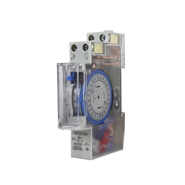 SLYB High Quality DIN Rail 220VAC 24 Hour Rotary Electric Analog Mechanical Auto off Timer Switch 16A CE Certified SUL180A