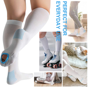 Compports White Brand <span class=keywords><strong>Nylon</strong></span> Unisex 15-20 MMHG Kniekousen tegen trombose met doosverpakking - Product Image 5