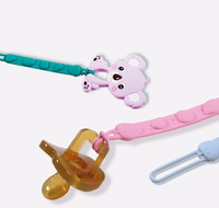 Chaîne de sucette en silicone de qualité alimentaire pour bébé, anneau de dentition, sangle anti-perte, support de sucette à mâcher, vente directe d'usine, fabriqué en Chine