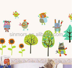 Съемная самоклеящаяся водонепроницаемая настенная наклейка из ПВХ с мультяшным лесным сюжетом, красочная, для детской комнаты Sinmors - Product Image 2