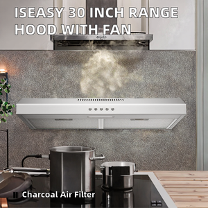Hotte de cuisine convertible 24 pouces, à <span class=keywords><strong>conduit</strong></span> ou sans <span class=keywords><strong>conduit</strong></span>, avec ventilateur d'extraction 3 vitesses, en acier inoxydable et éclairage LED - Product Image 5