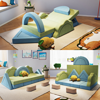 Canapé bébé multifonctionnel pliable et gonflable 2-en-1, design moderne, doux et chaud, idéal pour chambre, villa, salle de sport et enfants