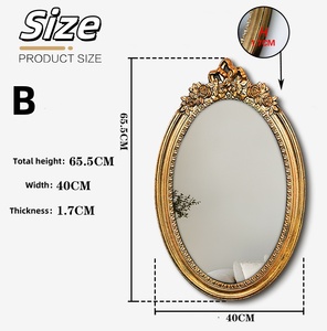 Châu Âu Retro Nghệ Thuật Trang Trí Trang Trí Gương Tay Nổi Bằng Gỗ Treo Tường Cho Đám Cưới Phục Sinh Nhà Sử Dụng Tòa Án Phong Cách Gương - Product Image 4