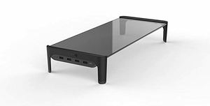 Support d'écran en aluminium avec 4 ports de charge USB, rehausseur d'ordinateur portable, barre d'espace pour ordinateur portable, Macbook, iMac - Product Image 2
