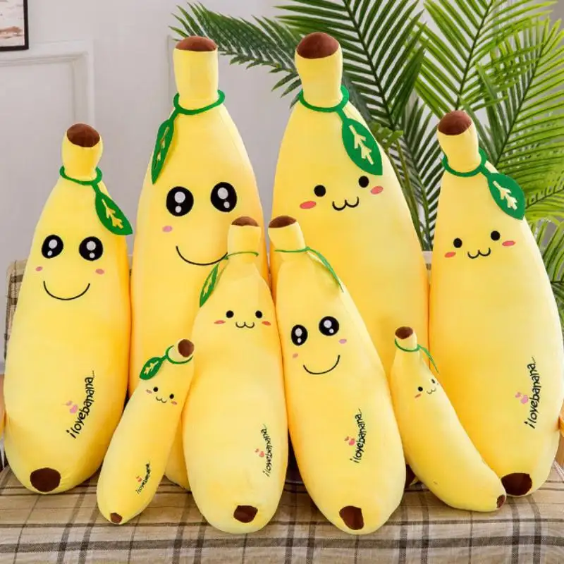 Lage Prijs Groothandel Custom Plushies Vruchten Goedkope Geschenken Decoratief Speelgoed Gevulde Pluche Bananenkussens