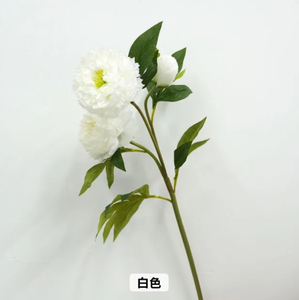 Peonías Artificiales de Seda de Alta Calidad Hechas a Mano con 3 Cabezas en Blanco y Rosa, Ideales para Bodas, Decoración del Hogar, Fiestas de Regreso a Clases - Product Image 4