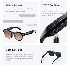 แว่นตาอัจฉริยะ M89 AI แปลภาษาได้ กล้องคู่ 1080P ระบบนำทาง AR ผู้ช่วยเสียง ระบบเล่นเพลง แอป WheatAI แบตเตอรี่ 270mAh มาตรฐานกันน้ำ IPX-4 - Product Image 4