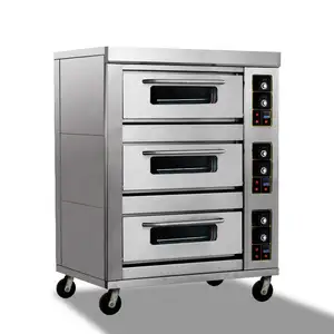 Commerciële Bakkerij Apparatuur Beste Kwaliteit Elektrische Dek Oven 2 Deck 4 Tray Brood Bakken Elektrische Bakmachine