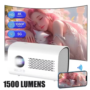 White Portable WiFi 5G Projector 1080P Smart <b>Mini</b> Projector Short Throw LCD Display for Home Theater - Product Image 4