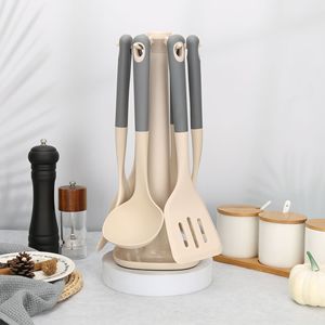 Ensemble d'ustensiles de cuisine en silicone antiadhésif de qualité alimentaire, outils de cuisson résistants à la chaleur avec support de rangement rotatif, 7 pièces - Product Image 6