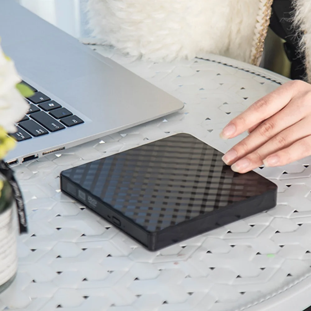 Portable USB 3.0 Type C Optical Drive External DVD RW CD RW Burner Black USB SLIM ROM for Desktop and Laptop