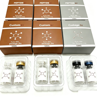 Emballage personnalisé pour flacons de peptides en carton blanc avec logo, kit de 2 flacons, plateau blister, double étui cadeau en verre, boîte d'emballage pour peptides