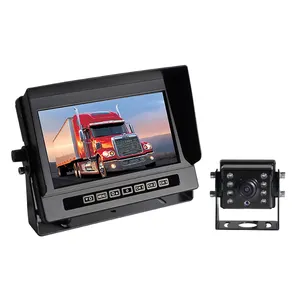 PJAUTO Kit écran moniteur 7 pouces étanche vue arrière caméra de recul stationnement caméra de recul pour camion