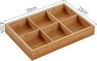 Plateau divisé en gros Plateau à légumes Plateau en bambou créatif à neuf grilles carrées Plateau en bois avec compartiments