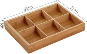 Großhandel geteiltes Teller Gemüse-Tablett Bambus kreatives neun-quadrat-Gitter-Tablett Holztablett mit Fachen - Product Image 4