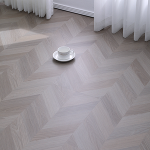 Plancher SPC en bois grainé gris de luxe léger - Antidérapant, écologique, imperméable, utilisation en hôpital et en hôtel, parquet en forme d'arête de poisson - Product Image 3
