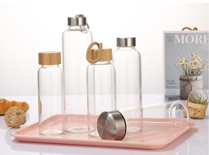 Botella de vidrio de hidrógeno térmico personalizada de 300ml y 500ml, diseño motivacional transparente para niños, tapa de bambú para beber directamente - Product Image 5