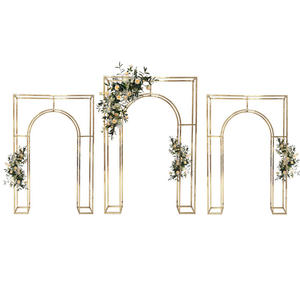 Large Modern Gold Metal <b>Backdrop</b> <b>Stand</b> Wedding Arch <b>Backdrop</b> for Party and Event Decoration - Product Image 2