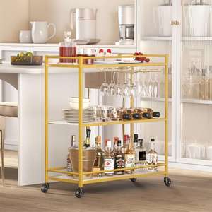 होटल और रसोई सेवाओं के लिए आधुनिक 3-स्तरीय हटाने योग्य बार गाड़ी धातु शराब और पेय ट्रॉली - Product Image 4