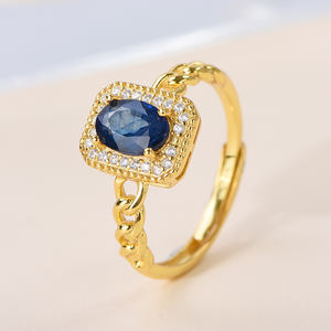 Anelli Certificati con Zaffiro Blu Naturale e Diamanti per Gioielleria Fine, Ordini all'Ingrosso e Distribuzione Mondiale - Product Image 1