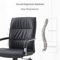 Chaise de bureau exécutive moderne en cuir et maille, avec fonction pivotante et hauteur réglable, design personnalisable
