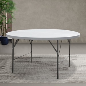 Mesa redonda de fiesta de picnic/MESA de molde de soplado de HDPE de 5 pies Mesa Redonda de tamaño General de plástico fuerte/redonda plegable - Product Image 3