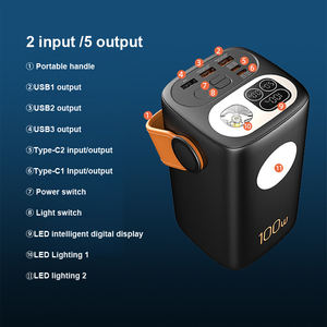 Banco de Energía Portátil para Laptop de 60000mAh, Cargador Rápido Pd22.5W, Estación de Energía de 100W con Luz LED para Camping - Product Image 2