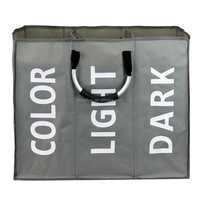 Sac de rangement pliable imperméable en polyester à deux poignées Behome Collection, capacité 10-15 kg, 52x23x53 cm, option logo personnalisé