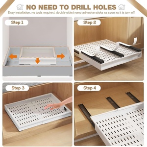 <span class=keywords><strong>Tiroir</strong></span> à couverts en acier au carbone glissière coulissante armoire de <span class=keywords><strong>rangement</strong></span> extensible salle de bain armoire de cuisine étagère organisateur - Product Image 6