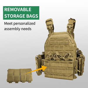 Áo giáp chiến thuật bán chạy, chất liệu Oxford 1000D, hệ thống gắn nhanh, màu nâu <span class=keywords><strong>coyote</strong></span>/kaki, dành cho nam, dùng cho săn bắn ngoài trời - Product Image 3