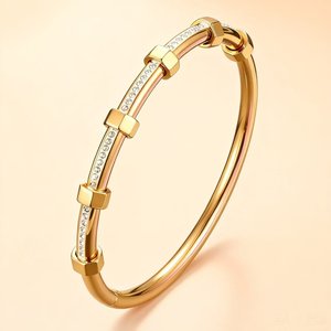 Pulsera <span class=keywords><strong>de</strong></span> lujo <span class=keywords><strong>de</strong></span> diseñador Resoul con circonitas, brazalete <span class=keywords><strong>de</strong></span> titanio moderno con diseño <span class=keywords><strong>de</strong></span> hoja <span class=keywords><strong>de</strong></span> trébol, juego <span class=keywords><strong>de</strong></span> pulseras <span class=keywords><strong>de</strong></span> acero inoxidable para fiesta - Product Image 5