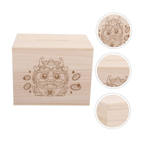 Hucha de madera rectangular, caja de dinero de decoración de guardería personalizada para niños, hucha de bebé para ahorro de niños - Product Image 2