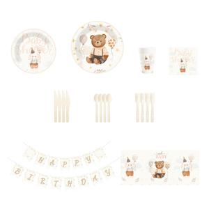 Decoraciones para Baby Shower de Oso Pardo DAMAI, Juego de Platos y Servilletas con Temática de Oso, Artículos para Fiestas de Cumpleaños de Bebé - Product Image 3