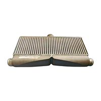 Intercooler Universal FMIC Turbo kembar 2-in-1-Out terpoles 27 "x12.5 * 3" aliran vertikal untuk FORD USA 2004-2016 4.6 V8