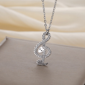 Collar con Nota Musical de Serpiente, Gargantilla Gótica, Joyería Punk, Regalo de <span class=keywords><strong>Halloween</strong></span> para Hombres y Mujeres, Collar de Acero Inoxidable - Product Image 5