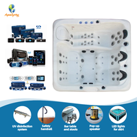 Baignoire balnéo de luxe avec 65 jets de massage, spa pour 5 personnes, homologué CE, spa en acrylique, design moderne, jacuzzi extérieur, baignoires spa, grande baignoire