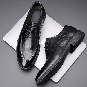 Chaussures pour hommes en cuir véritable, de haute qualité, style britannique, polyvalentes, respirantes, à semelle épaisse, imperméables, pour toutes les saisons - Product Image 1