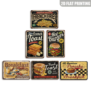 Letrero Metálico <span class=keywords><strong>de</strong></span> Papas Fritas, Estilo Retro <span class=keywords><strong>de</strong></span> Comida Rápida, Decoración Rústica para Pared <span class=keywords><strong>de</strong></span> Cocina, Cafetería, Restaurante, Regalo - Product Image 1