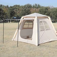 Tente de camping gonflable de haute qualité pour 3-4 personnes, double couche, quatre saisons, imperméable, résistante à la neige, 4.6, fabriquée en Oxford 300D durable