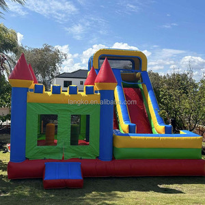 Château gonflable commercial de grande taille 20x20 pieds avec toboggan et zones de saut <span class=keywords><strong>pour</strong></span> enfants, idéal <span class=keywords><strong>pour</strong></span> la location de fêtes - Product Image 1