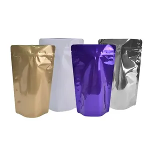 Zhongbao High Quality Cheap Price Plastic Clear Plant 100x 200 mm Gold Stand up Bag With Zip Lock Plastic Pouches