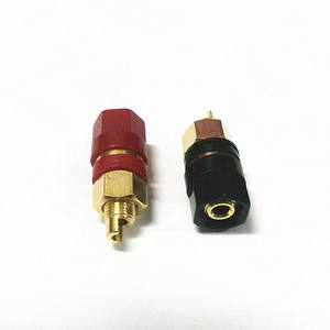 Terminal de cobre puro chapado en oro sin soldadura, conector tipo banana, soporte para altavoz, terminal de audio, venta directa de fábrica - Product Image 2