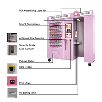 Distributeur automatique de press-on nails avec impression personnalisée, affichage numérique LED en verre trempé pour manucure et nail art, gestion basée sur le cloud