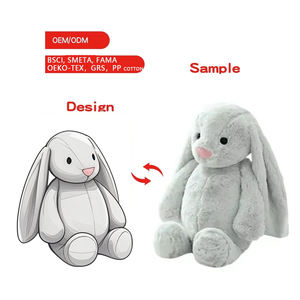 30CM Custom High Quality Add Partikel Gewichtete Kawaii Lange Ohren Kuscheltier Ostern Kaninchen Puppe Plüsch Hasen Soft Toys - Product Image 6