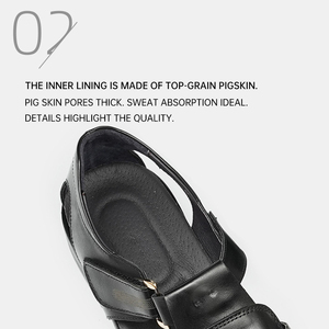OEM Custom Mens Formal Oxfords <b>Shoes</b> Hollow Breathable Leather Buckle Strap Soft Bottom Anti Slip Cowhide Comfort Business - Product Image 4