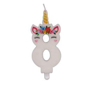 Candela di <span class=keywords><strong>Compleanno</strong></span> Unicorno Stampata a 4 Colori di Alta Qualità con Supporto in Plastica per Pasqua, Capodanno, Ramadan - Product Image 1